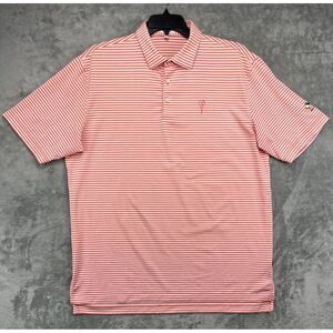 Peter‎ Millar Summer Comfort Performance Polo Shirt Size XL Orange/White Stripes
